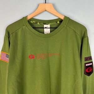 Nike Dri Fit Georgia Bulldogs Military Crewneck Sweatshirt Mens XL Green Flag